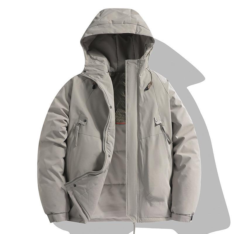 A New Solid-color Casual Windproof, Waterproof and Warm Winter Sweatshirt for Outdoor Hooded Men