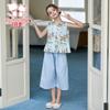 Fuluomi Girls' Floral Sleeveless Top & Wide-Leg Pants Set