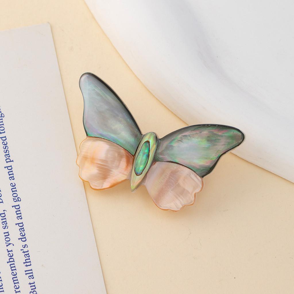 Shell Butterfly Brooch Handmade Craft With Dual Use For Fashion Accessories