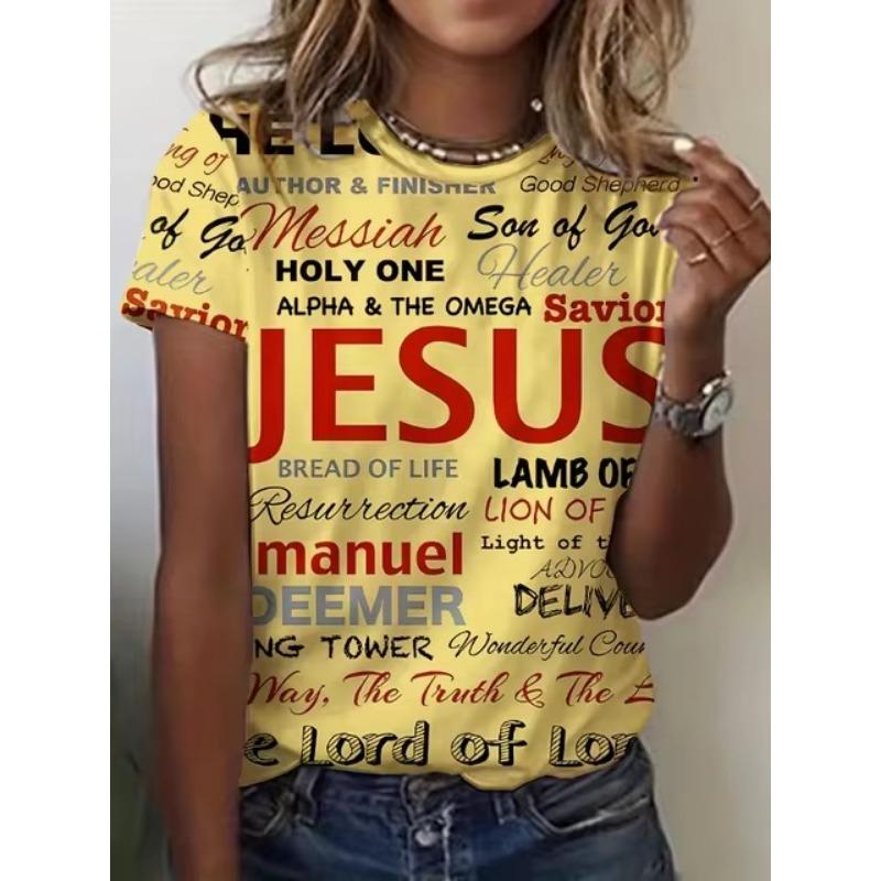 Trendy Women's 3D Letter Printed Summer New T-shirt Casual Personality Versatile Short Sleeved Outdoor High-quality Top