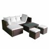 VidaXL Garden Lounge Set 4 Pcs with Cushions Wicker Brown 42585