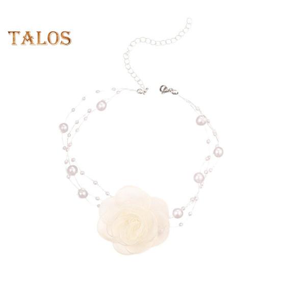 

Женский свадебный воротник из прозрачной сетки с искусственным жемчугом, декор в форме камелии, регулируемый, 3 слоя, для вечеринки, невесты, подружки невесты, чокер, ювелирные изделия белый