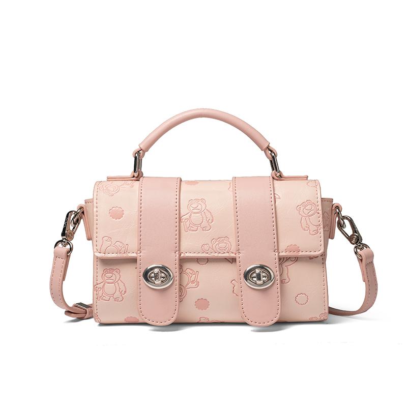 New Disney Synthetic Leather, Textile Mosaic Shoulder Bag, Crossbody Bag, Handbag Women's Pink BMK-72716