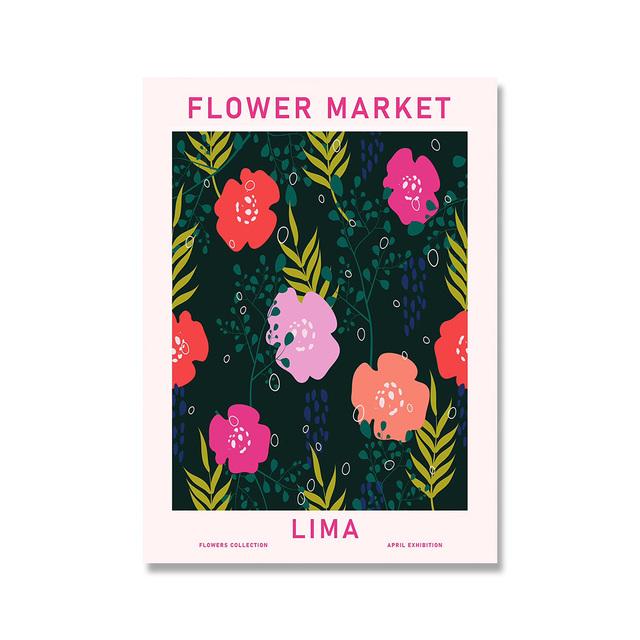 Abstract Flower Market Vintage Watercolor Wall Art Canvas Painting Nordic Posters And Prints Wall Pictures For Living Room Decor No Frame