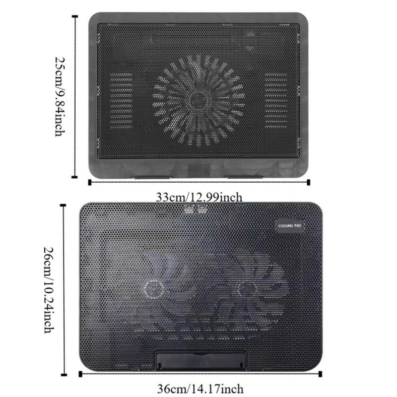Durable Adjustable Laptop Cooling Pad USB Port Metal Mesh Laptop Cooler Fan LED Light Laptop Cooling Stand Office