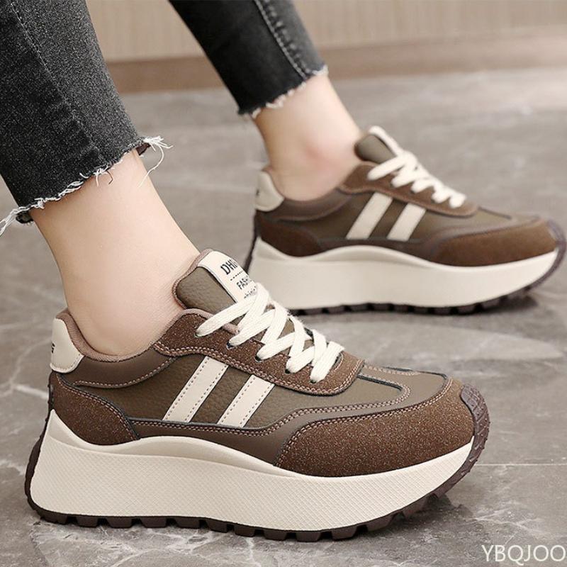 Neue Sommer-Herbst-Damenschuhe mit dicken Sohlen und erhöhter Höhe, lässige Sport-Schuhe, schlicht, bequem, modische Damenschuhe