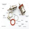 75 Ohm BNC-KY Waterproof Hex Wall-Through Female Connector for RF Cables (RG316/174/178/179)