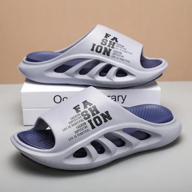 Fashion Summer Men's Slippers Hollow Sandals Men EVA Soft Non-slip Casual Shoes Lightweight Comfortable Indoor Flip Flop Ciabatte Uomo