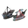 1 Pezzo Accessori Fai da Te per Acquario Acquario Serbatoio Pesci Paesaggio Nave Pirata Relitto Nave Decorazione Ornamento Barca in Resina