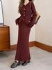 2025 Autumn/Winter Fashionable Women's Knitted Sweater Cardigan and Mid-Length Skirt Set