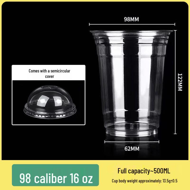 Thickened Disposable Plastic Cold Drink Cups with Lids