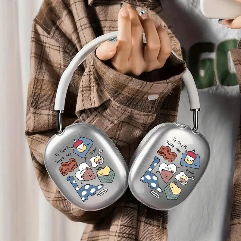 Painted Transparent TPU Earphone Cover Protective Case, Suitable for Apple AirPods Max Headset Bluetooth Headset