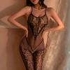 Women Hollow Out Strap Sexy Fishnet Crotchless Bodystocking Transparent Temptation Open Crotch Set Sex Bodysuit Erotic Costumes