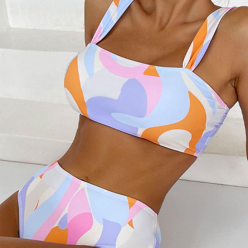 TS JYL-BK021 Solid Cami Bikini Top, Stylish Alluring Swimwear For Beach Use S
