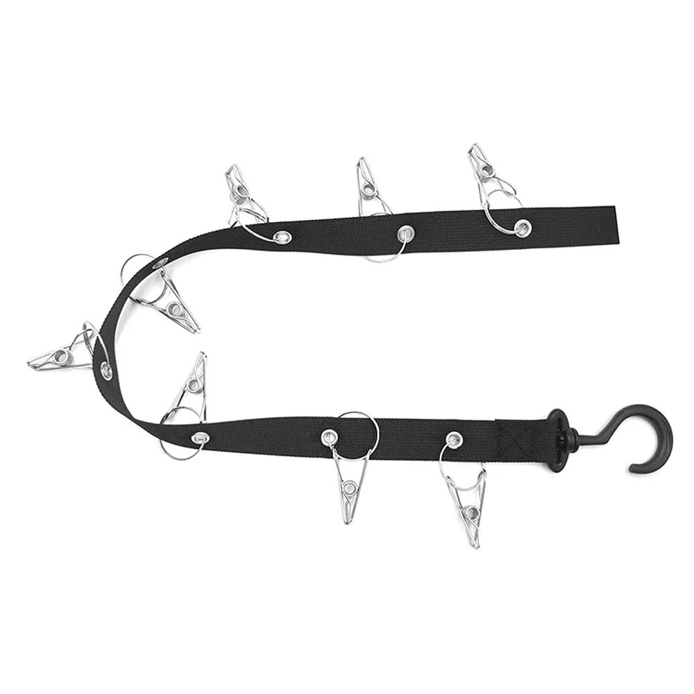 1pc wardrobe storage DIY hanger, hook 8 metal clip hanger wardrobe, hat scarf goods free perforated universal hook