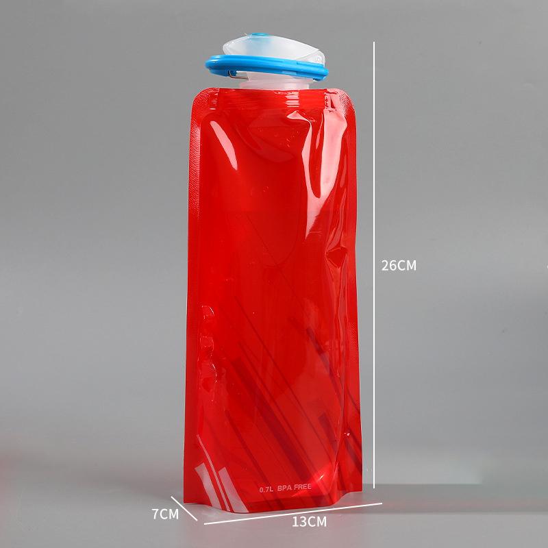 

Складные бутылки для воды Гибкий многоразовый дорожный мешочек Мягкая фляга Мешок для воды с карабином красный