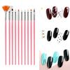 15Pcs Nail Art Pen Brushes Set Multifunctional Line Stripes Carving Brush Diy Drawing Pen Uv Gel Brushes Painting Manicure Tool