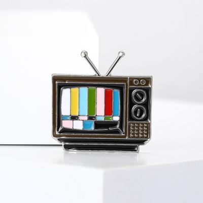 Klasická legovaná smaltovaná mozaiková televizní brož Kreativní univerzální pánské a dámské oblečení Corsage Ornament Pin