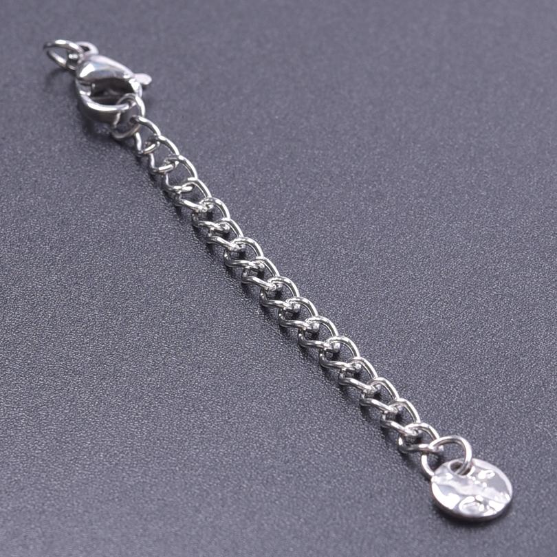 High Quality Waterproof Heart Rectangle Stainless Steel Extention/Tail Chain DIY Jewelry Making Supplies Metal Handmade Necklace