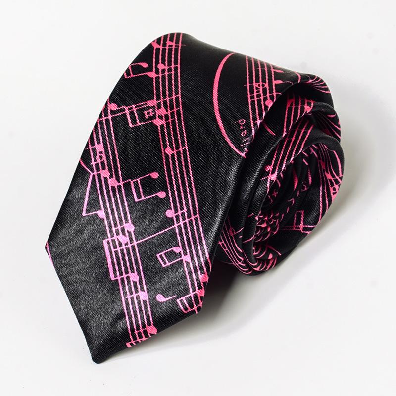 Korean Style Fashionable and Casual 5cm Piano Trendy Tie for Male and Female Students Note Personalized Music Narrow Tie