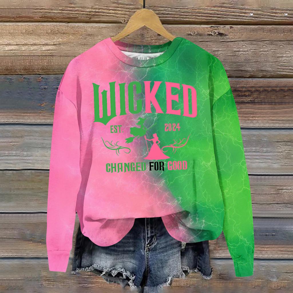 Women's Loose Comfortable Casual Fashionable Character Printing Round Neck Long Sleeved Sweatshirt