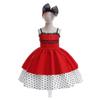 Rotes Mädchenkleid Prinzessin Halloween Kostüm Kinder 4-10 Jahre Karneval Polka Dot Cosplay Partykleid für Mädchen Schleife Neujahr Vestidos