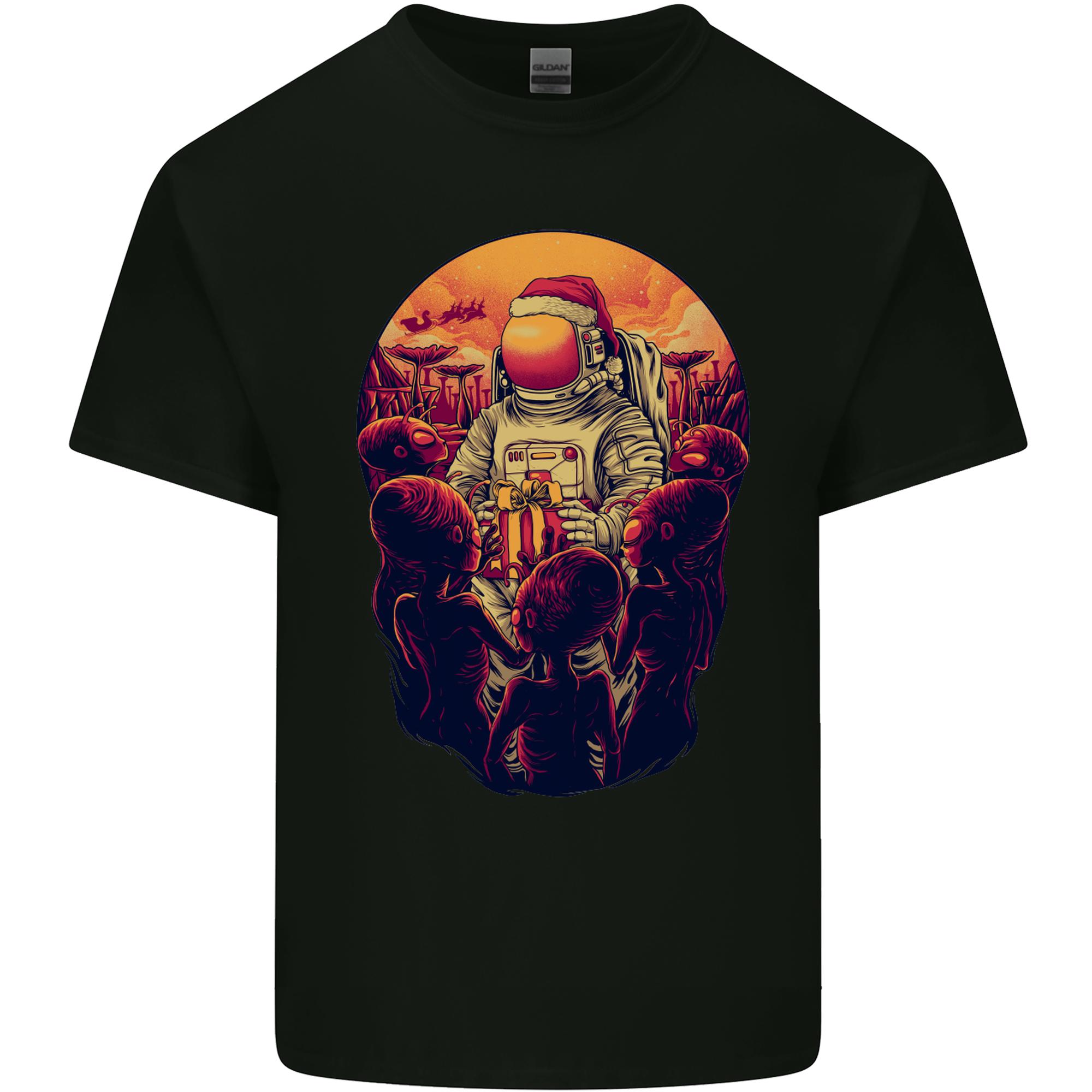 SpaceUnisex Santa Christmas Space Astronaut Unisexs Light Cotton TShirt S