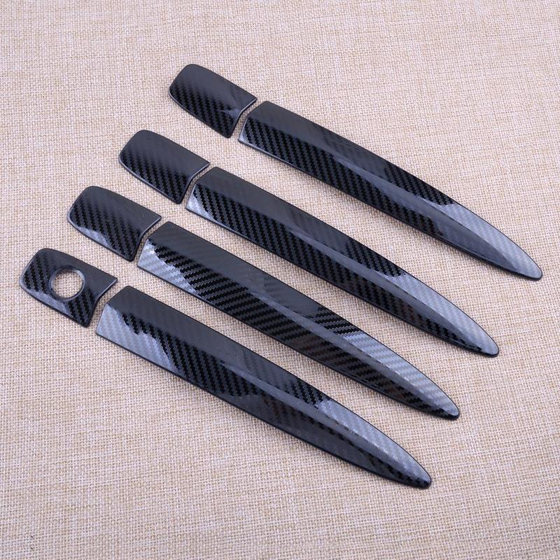 Car Carbon Fiber Style Exterior Door Handle Cover Trim Set Without Smart Hole Fit for Nissan Sentra 2013-