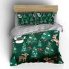 Christmas Deer and Snowman Theme Bedding Duvet Cover Set Duvet Cover Pillowcases  (1*Duvet Cover 2*Pillowcases, without duvet insert)