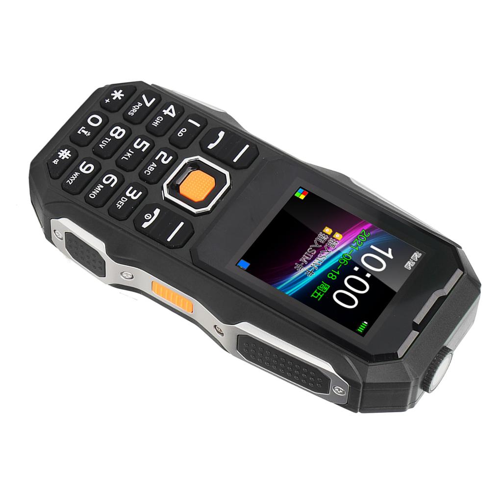 W2021 1.8 Inch Senior Cell Phone 5800mAh Mini Three Proof Mobile Phone with Large Horn for Elderly Black