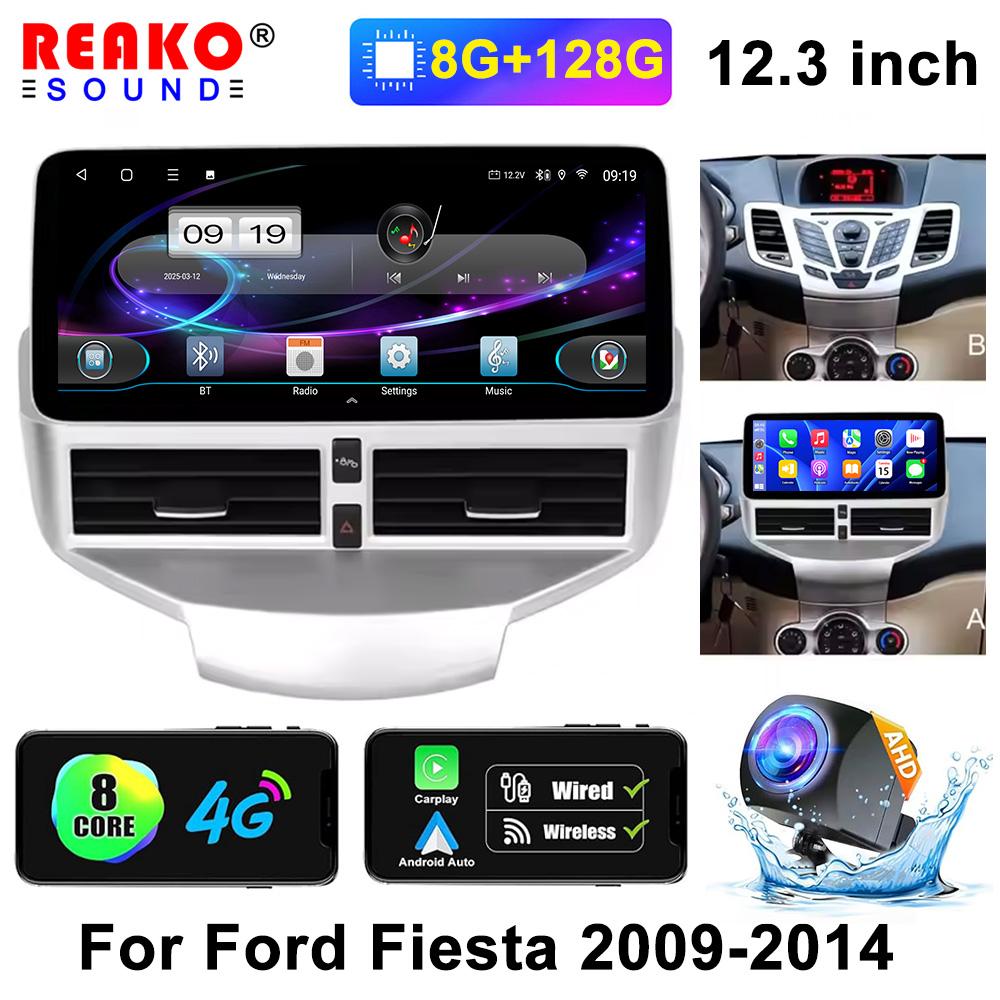 12.3 Inch Touch Screen Wireless Carplay for Ford Fiesta 2009-2014 GPS Navigation Bluetooth 4G