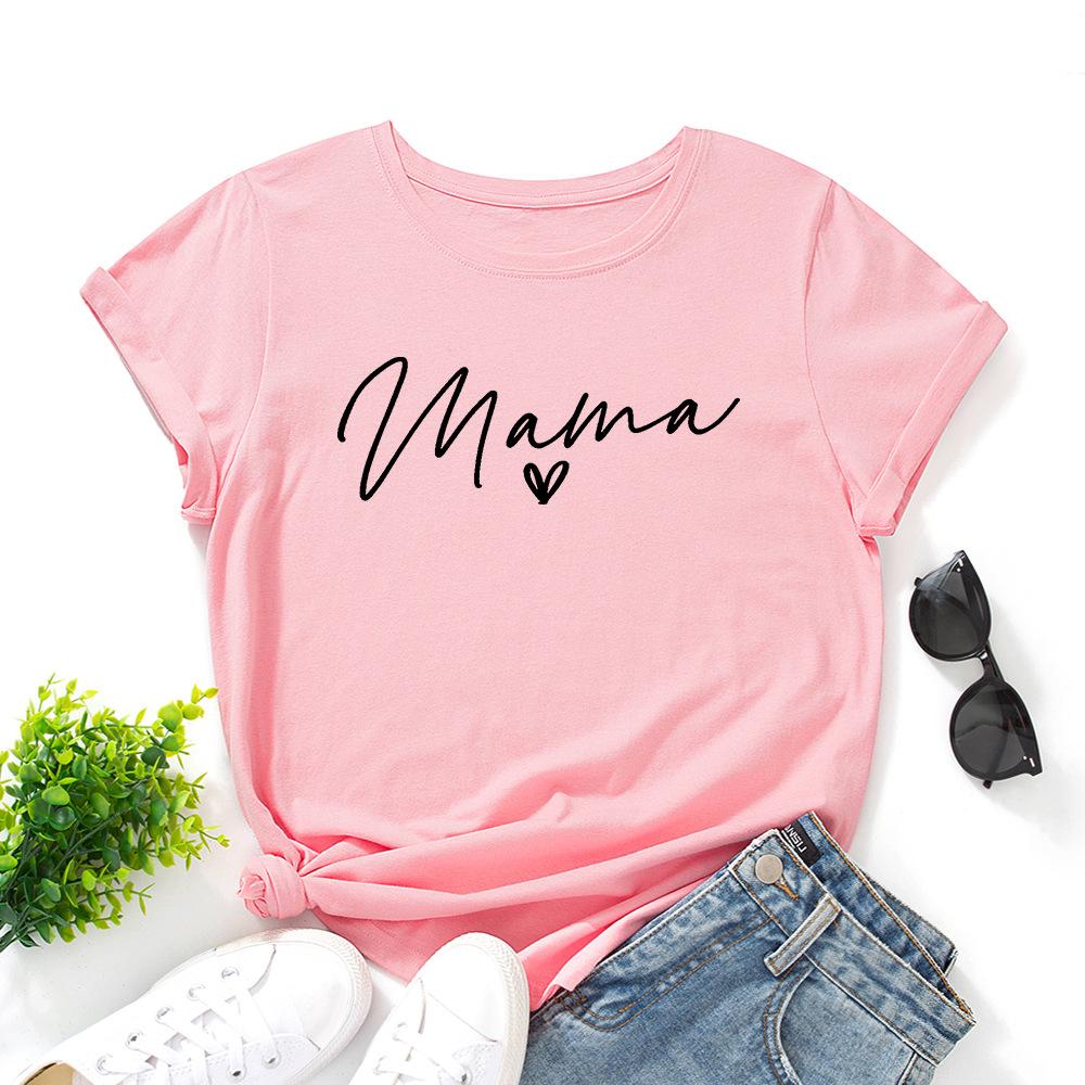 

Sportwear Cotton T-Shirt Short Sleeve Round Neck Women 2d Print Tops 3XL