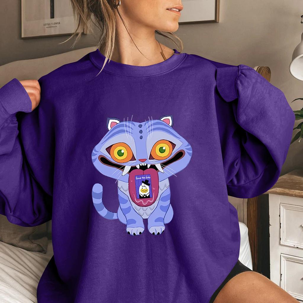 Women's Fashion Casual Long Sleeve Printed Round Neck Sweatshirt Top