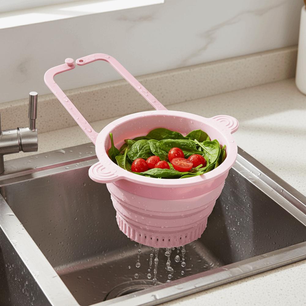 Durable Silicone Silicone Strainer Basket Reusable Sink Colander  Fruit Washing