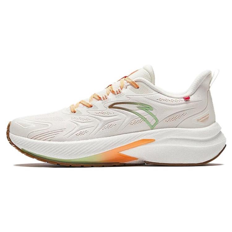 New Anta Rocket 5.0 Cushioned Slip Resistant Low Top Running Shoes Women's White Yellow 122345523-3