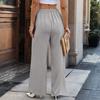 Damskie Modne Nieregularne Szyte Spodnie Garniturowe Casualowe Spodnie z Prostymi Nogawkami