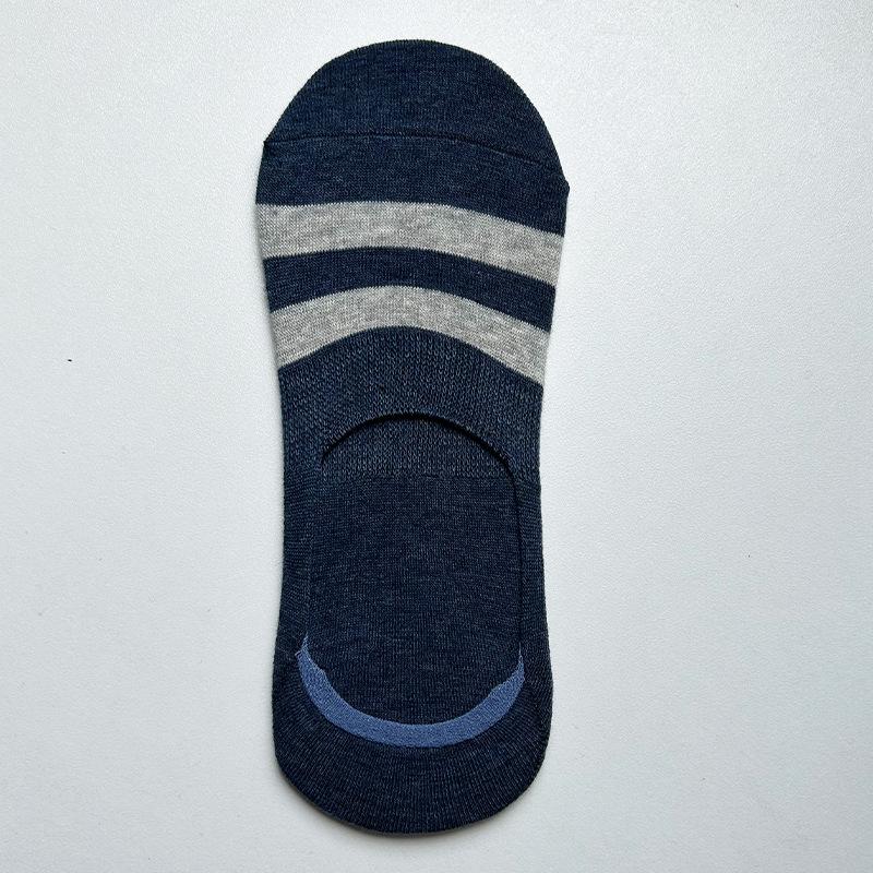 Men's Summer Thin Style Wicking Sweat Shallow Mouth Invisible Non Slip Do Not Drop with Short Boat Socks