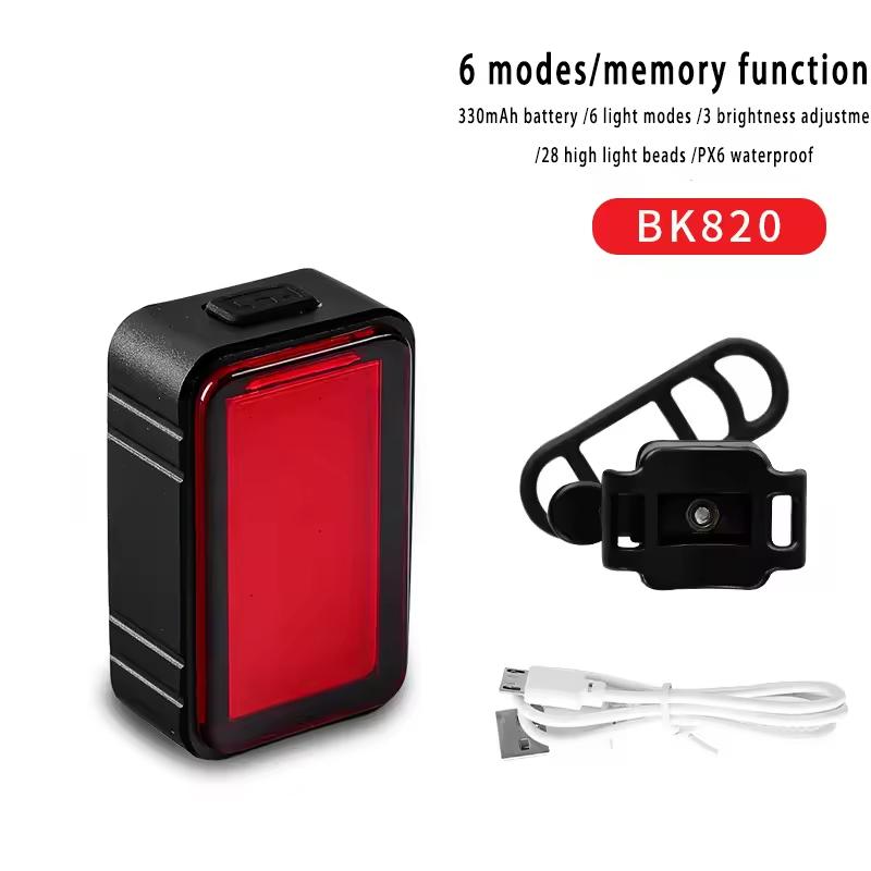 Wholesale Usb Rechargeable Bicycle Rear Light Smart Waterproof Brake Tail Light Bicycle Light