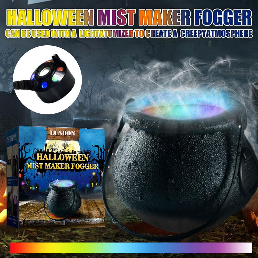 Výrobník mlhy na halloweenskou párty 6 LED světel Vodní fontána Jezírko atomizér Čarodějnice Kotel Výrobce mlhy Dekorace rekvizit na Halloweenskou párty