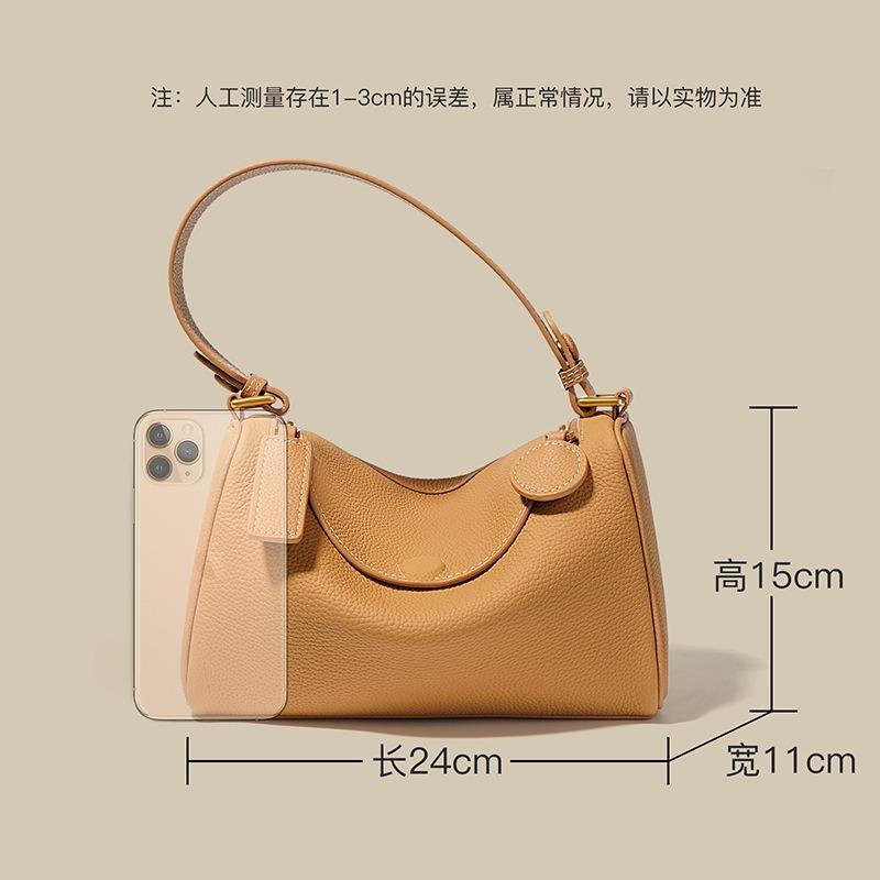 New Shoulder Messenger Bag, High-end First-layer Cowhide Pillow Bag, Simple and Versatile Underarm Women's Bag