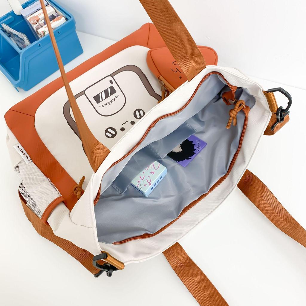 Borsa a tracolla versatile di grande capacità in tessuto Oxford per bambine della scuola elementare