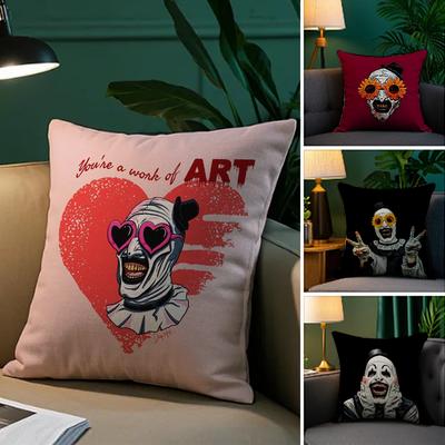 Classic Movie T-Terrifier Pillow Case Plush Fabric Soft Double Sided Print Sofa Cushion Cover Throw Pillow Covers