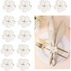 ABWR-Napkin Rings ,12 PCS Flowers Napkin Ring Holders Dinner Tables Rings Elegant Ornament Table Setting Decoration ,White