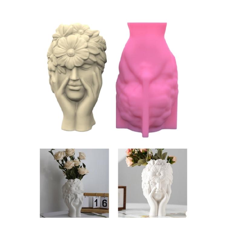 Concrete Vase Silicone Molds DIYs Flowerpot Mould Ornament Making Flower Girl Plaster Epoxy Resin Castings Molds Decors