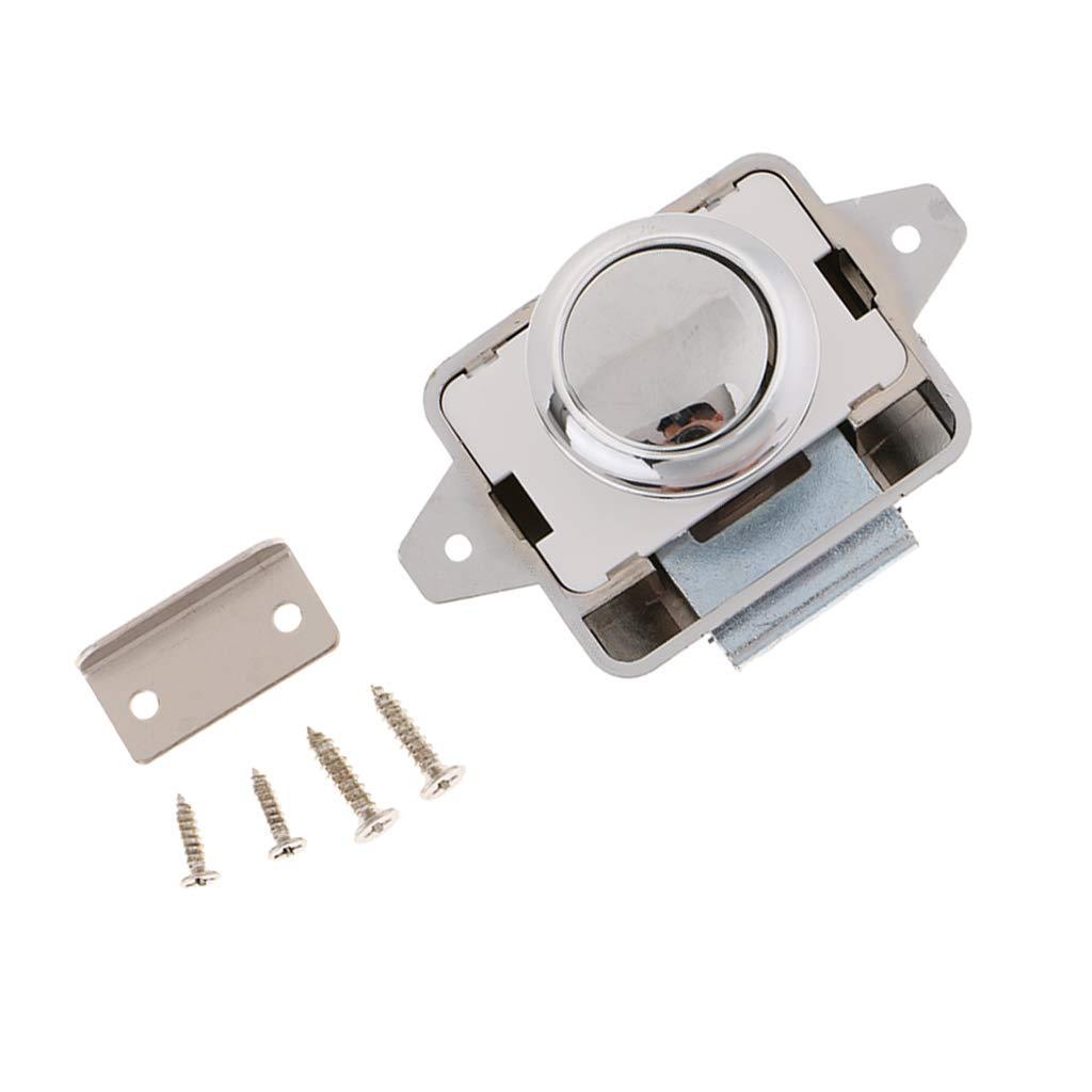 Large Keyless RV and Yacht Button Lock - Black, Gold, Chrome, Brown