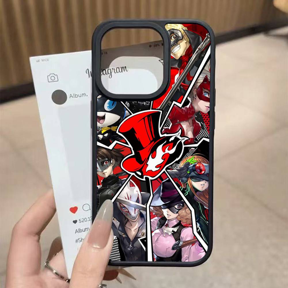 Game P-Persona 5 Cool Black Silicone Hard Plastic Phone Case For Iphone 17 Air 16 15 14 13 12 11 Pro Max PC TPU
