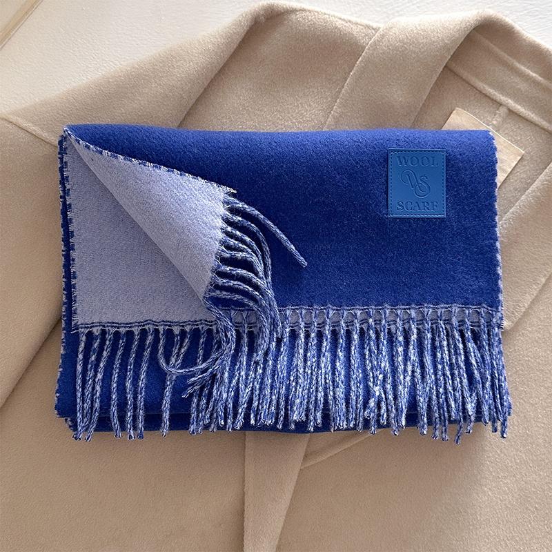 Winter Wool Scarf For Women Long Warm Cashmere Shawl Wrap Solid Lady Scarves Hijab Female Pashmina Bandana Head Scarves Stole