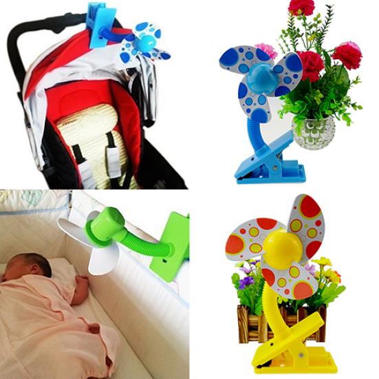 Safe Soft Blades Clip On Mini Portable Flexible Fan for Baby Pram Stroller