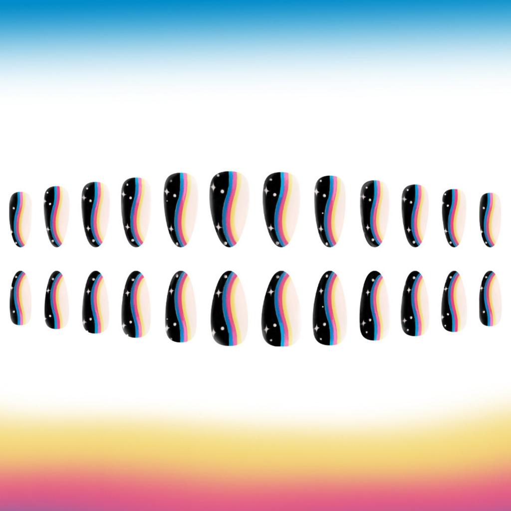 Aufdrücknagel Mandelform Künstlicher Nagel Glänzend Aufkleben Nagel Natürlich Vollständige Abdeckung Falscher Nagel Acryl Aufkleben Nagel für Frauen