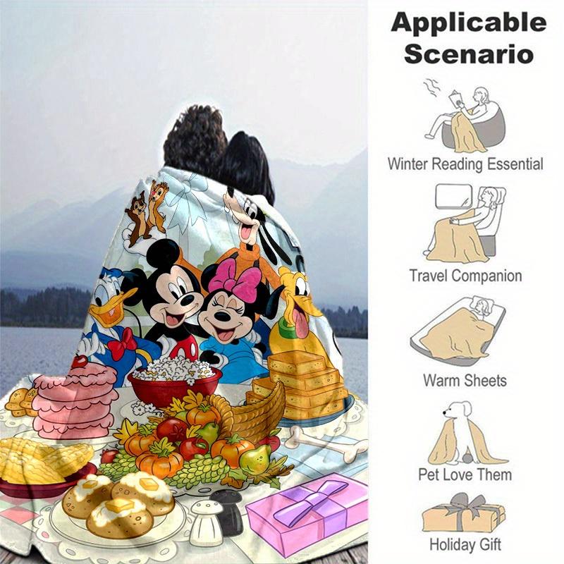 1pc, Disney Friends Gather for a Festive Feast: Perfect Home Decor with Cozy Throw Blankets! Ideal as Gifts, Flannel Blankets, Bedroom, Living Room